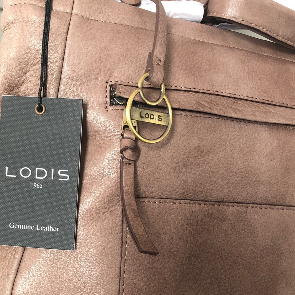 NWT LODIS Genuine Leather Laurel Shoulder Handbag/Tote - Picture 2 of 9